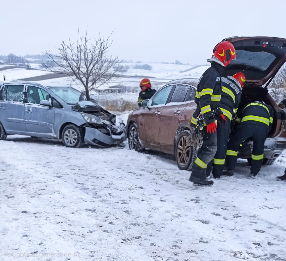 Un șofer cu anvelope de vară a provocat un accident cu două victime, în Botoșani. Ce amendă a primit