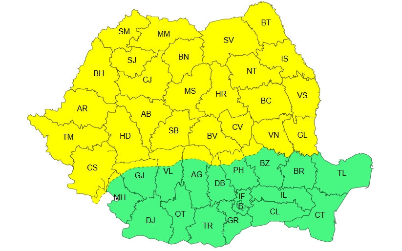 ANM prelungește avertizările: Val de frig și ninsori în România. Temperaturile scad până la -18 grade