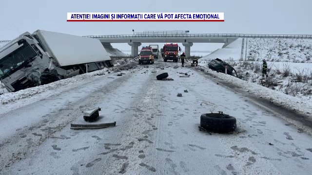 Accident șocant pe centura Timișoarei. Un șofer de 31 de ani a murit pe loc, după impactul cu un camion. Drumul era înzăpezit