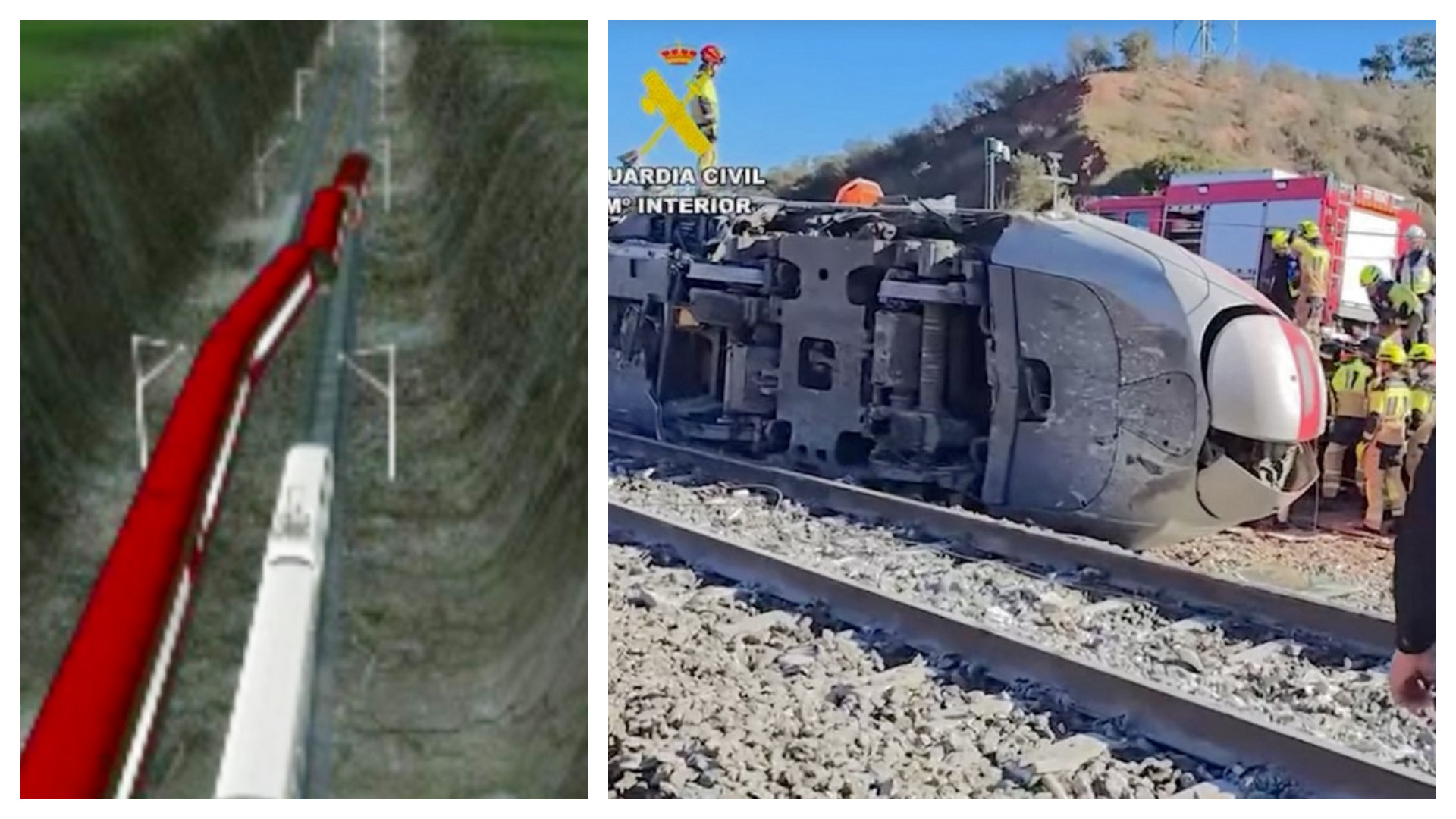 ANIMAȚIE cu tragedia feroviară din Spania. Cum s-au ciocnit cele două trenuri de mare viteză, cu sute de pasageri la bord