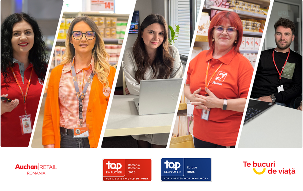 (P) Auchan România, recunoscut din nou ca Angajator de Top: ce beneficii și oportunități au angajații companiei