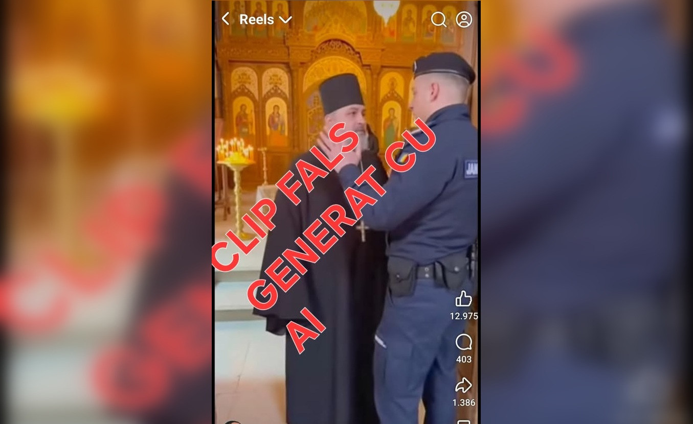 MAI a avertizat că videoclipul cu un preot și un jandarm în biserică este fals: „Vă rugăm să nu distribuiţi acest material”