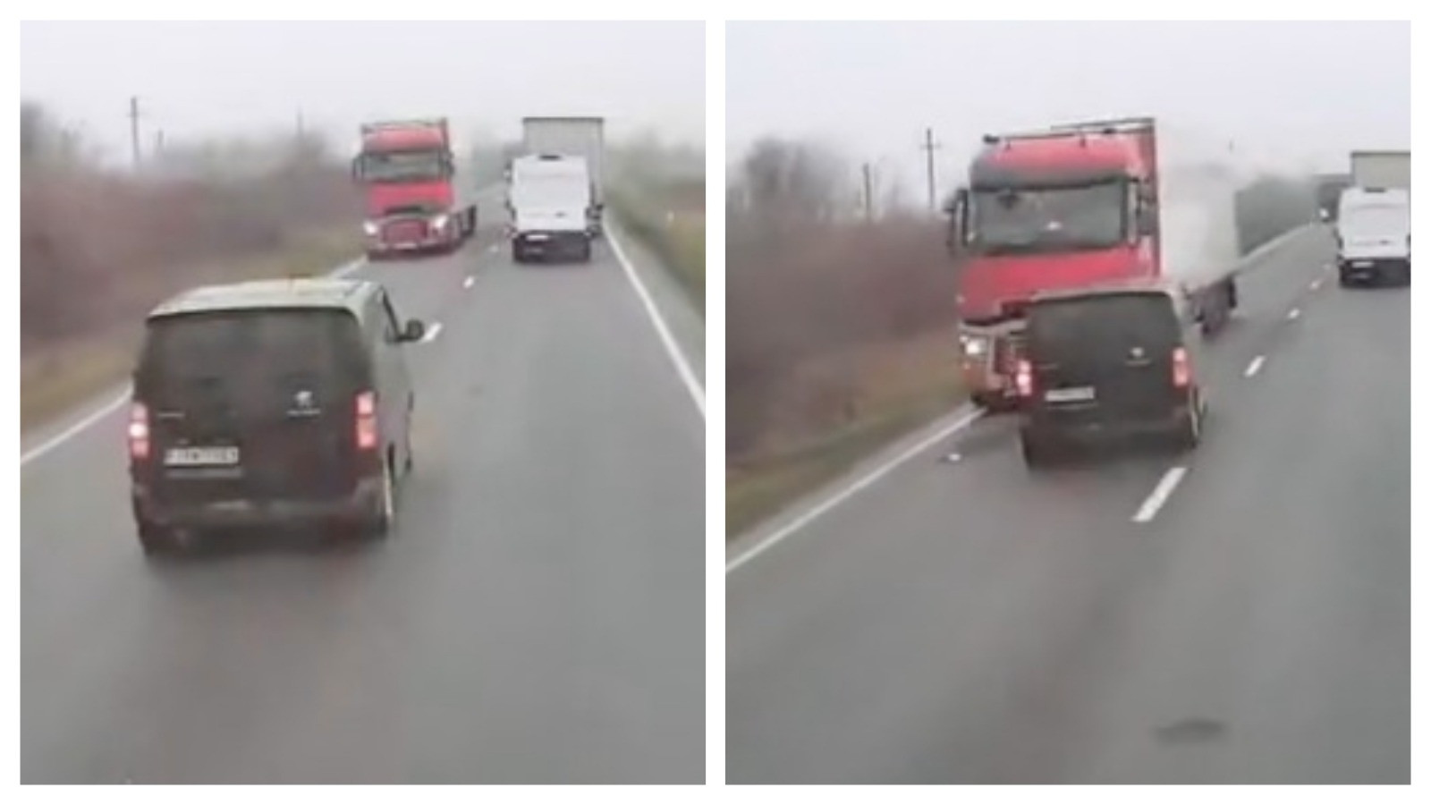 Momentul accidentului cu șase morți din Timiș. Șoferul microbuzului a tras inexplicabil de volan | VIDEO
