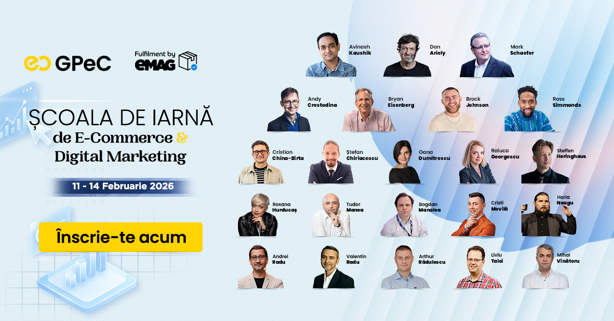 Școala de Iarnă GPeC 11-14 februarie: 16 sesiuni de Cursuri de E-Commerce & Digital Marketing