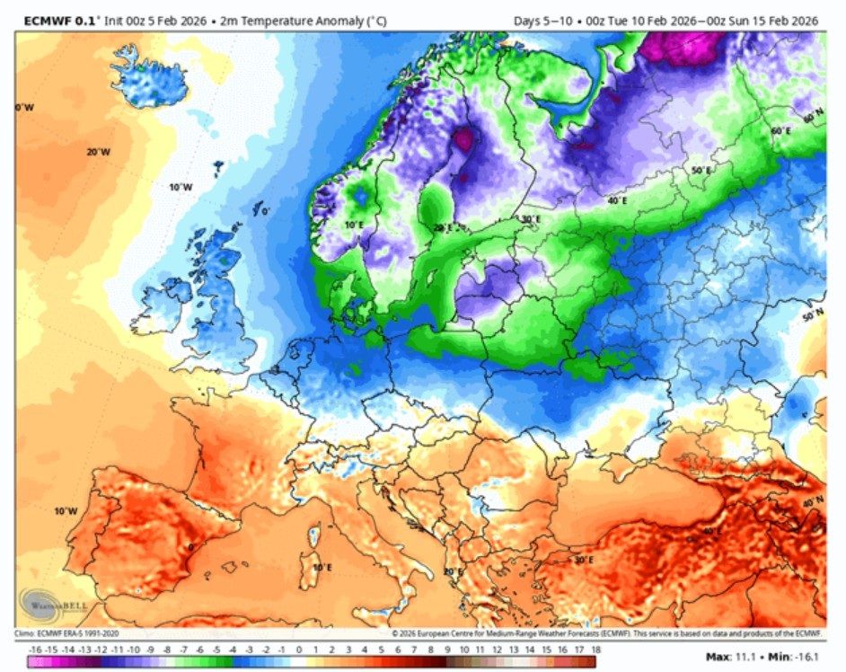 Frigul nu cedează: vortexul polar „se rupe” și întârzie primăvara în România 3 vortex polar februarie 10 15