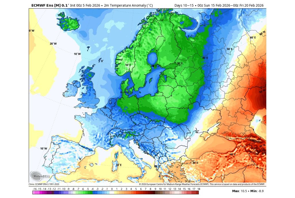 Frigul nu cedează: vortexul polar „se rupe” și întârzie primăvara în România 4 vortex polar februarie 15 20