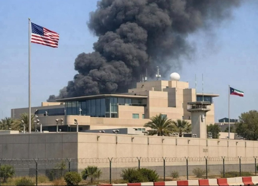 Mai multe avioane de luptă americane s-au prăbușit &icirc;n Kuweit. Ambasada SUA este &icirc;n flăcări | VIDEO