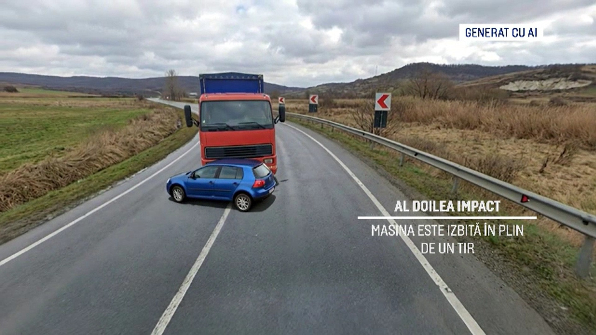 ANIMAȚIE GRAFICĂ. Cum s-a produs accidentul mortal din Cluj. Secunda fatală &icirc;n care autoturismul a intrat pe contrasens