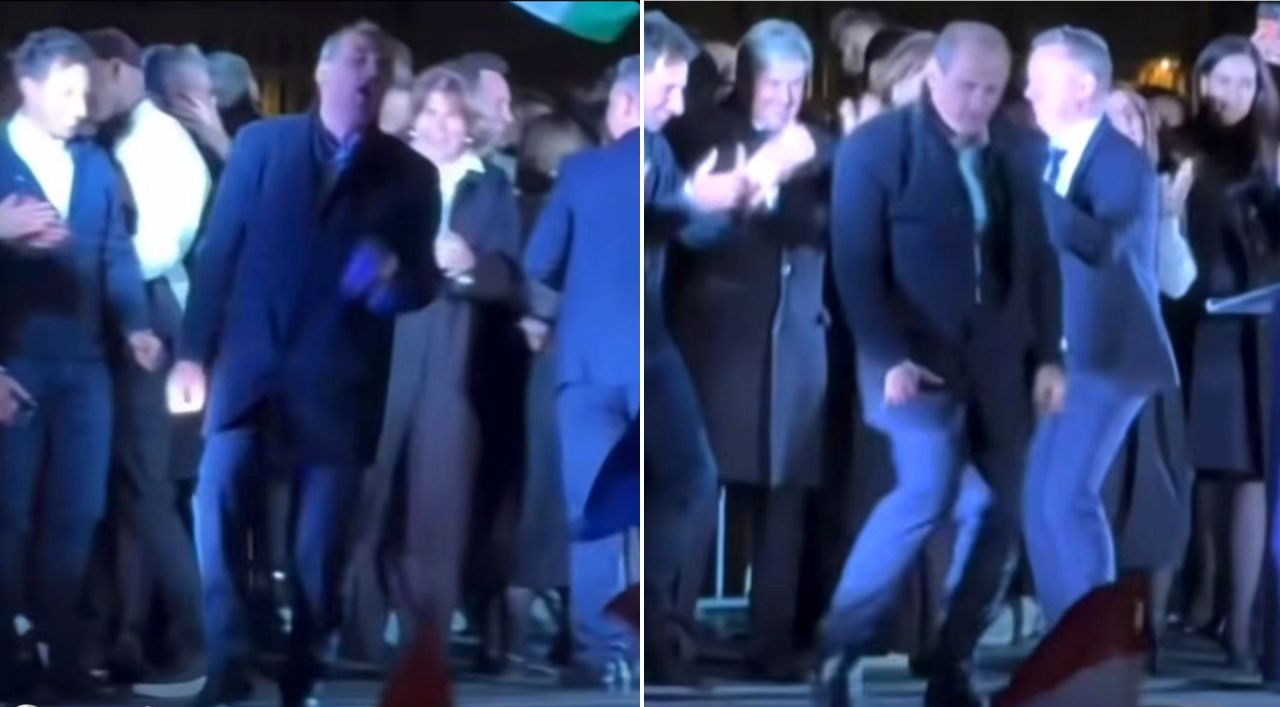 Tsunami al bucuriei pe străzile Budapestei. Cine e politicianul cu „dansul victoriei”, viral pe internet