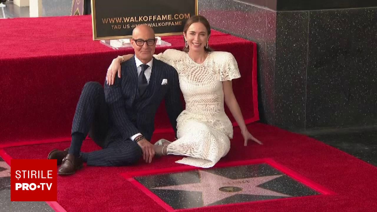 Stanley Tucci și Emily Blunt, stele gemene pe Bulevardul Celebrităților; actorul dezvăluie efectele tardive ale cancerului