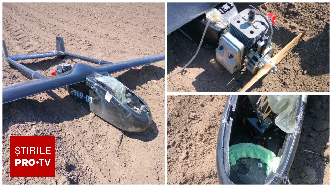 O dronă a căzut în județul Suceava, în apropiere de frontiera cu Ucraina. Aparatul de zbor, fără încărcătură explozivă