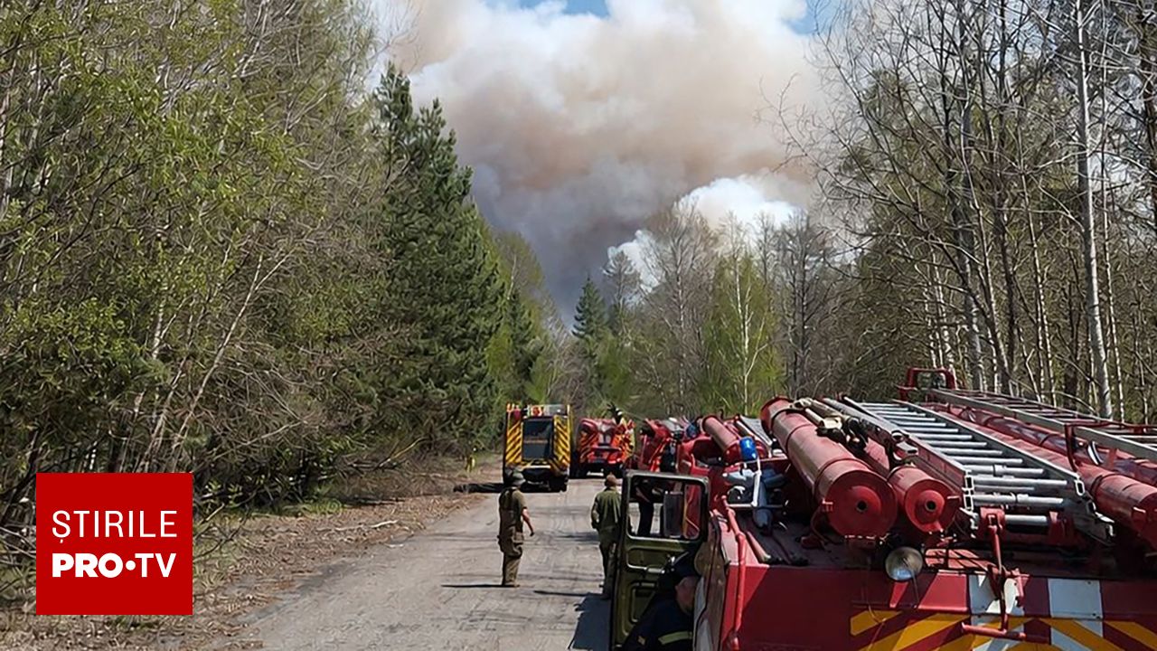 Incendiul din zona Cernobîl. Norul de fum se deplasează spre Belarus și Rusia, fără impact asupra României