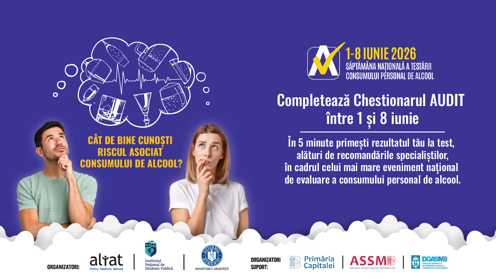 (P) Săptămâna Naţională a Testării AUDIT revine în România, între 1-8 iunie 2026