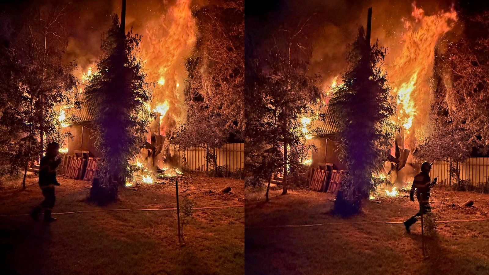 Incendiu puternic într-o gospodărie din Grădinari. Flăcările au distrus locuința din lemn