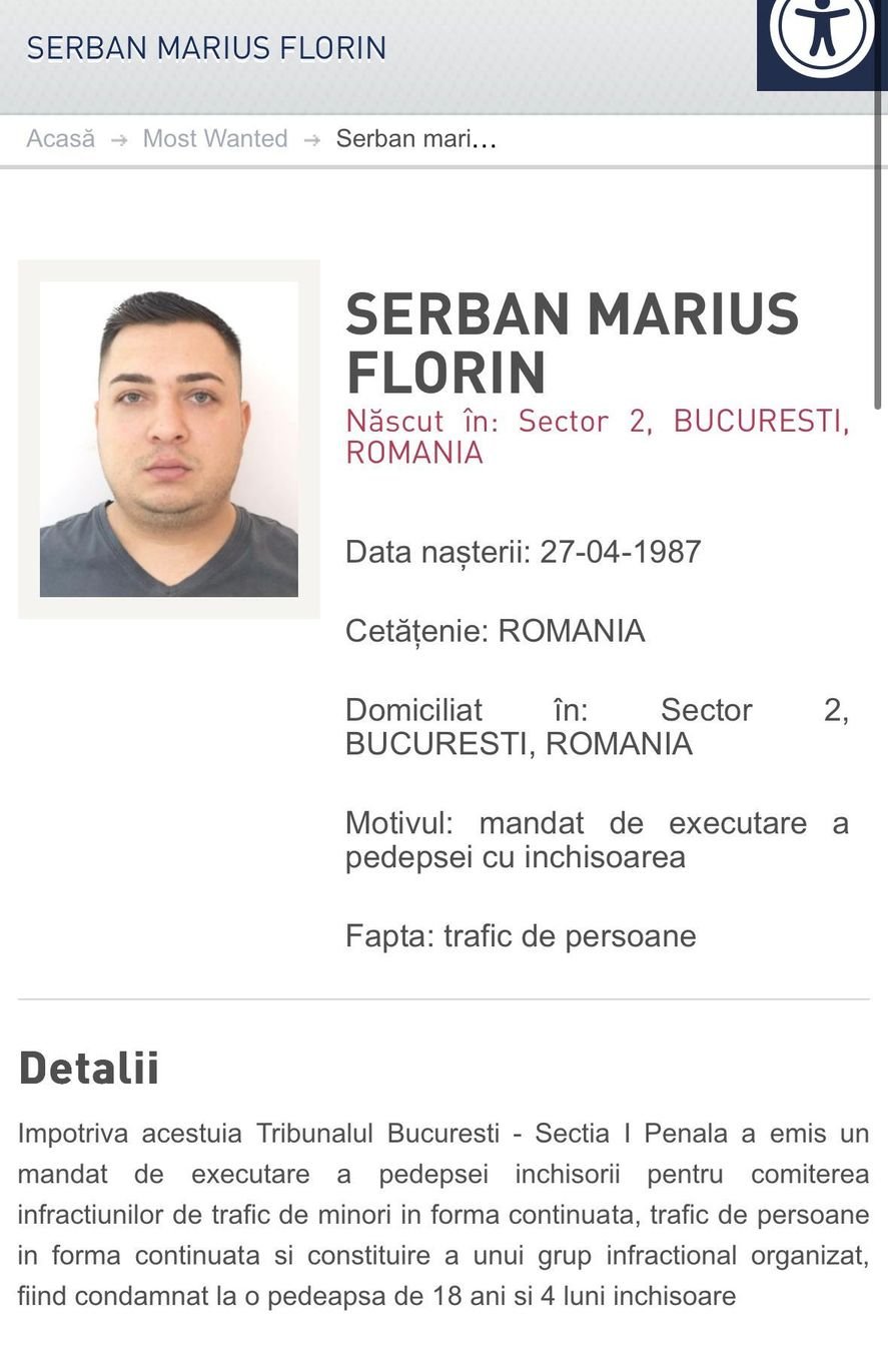 Un bărbat urmărit internaţional încă din 2021 a fost găsit în Bucureşti. A fost condamnat la peste 18 ani de închisoare