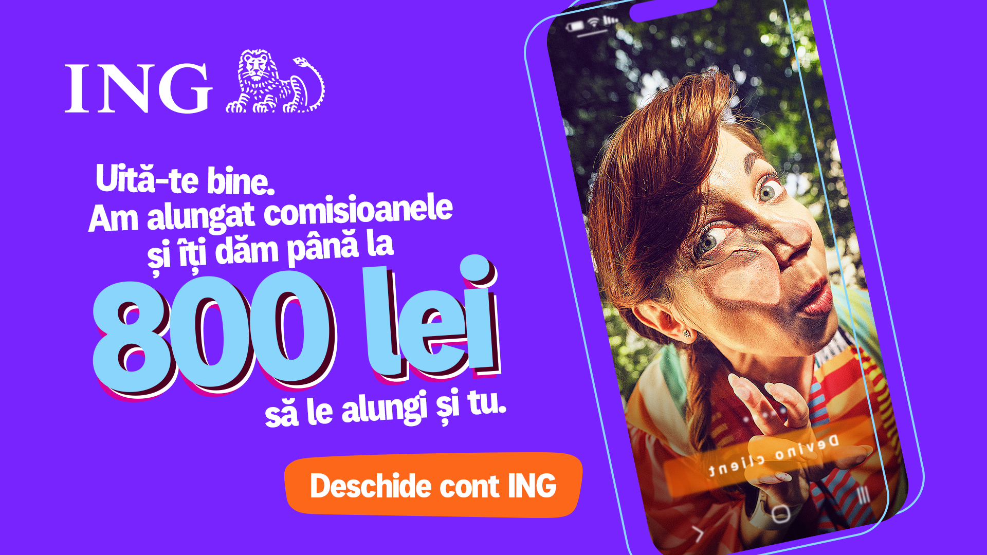 (P) Cont online în 9 minute, fără drumuri la bancă, și recompensă de până la 800 de lei dacă testezi ING
