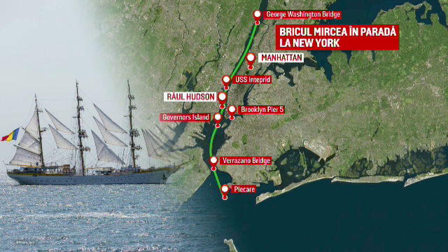 Nava-școală „Mircea” defilează la New York de Ziua Americii și reprezintă România la parada de pe râul Hudson. ”E o onoare!””