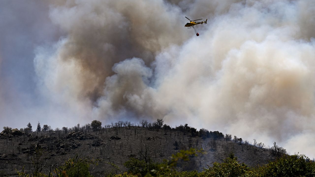 Un nou incendiu de vegetație a mistuit aproape 1.000 de hectare în Pirineii francezi, pe fondul caniculei. FOTO
