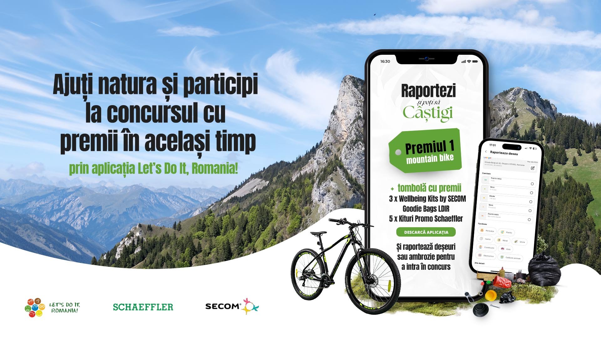 Raportezi deșeuri sau ambrozie și poți câștiga o bicicletă. Campania care îi transformă pe români în eroi ai mediului