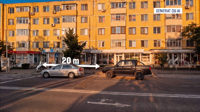 ANIMAȚIE GRAFICĂ. Cum a ajuns femeia din Tulcea să fie strivită de o mașină în timp ce stătea pe bancă