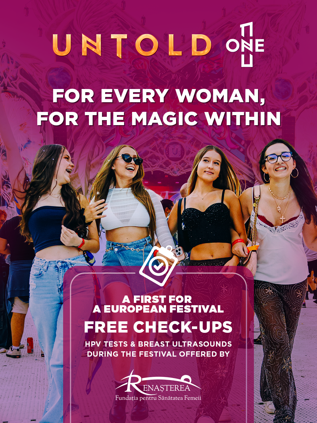 UNTOLD devine primul festival din Europa care oferă gratuit testare HPV și ecografii de sân participantelor