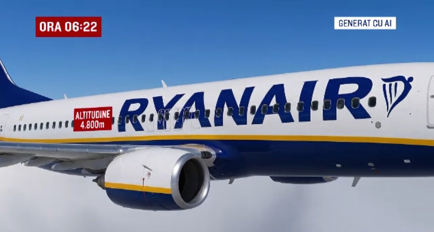 Ce viteză avea avionul Ryanair în momentul în care un pasager a fost tras prin hublou. Scurta reacție a companiei