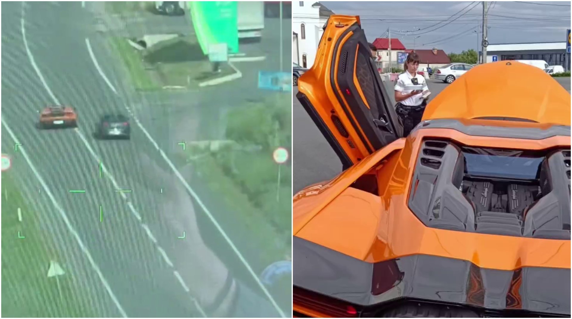 Un șofer de Lamborghini a fost surprins din elicopter după 3 depășiri pe linia continuă, în Cluj. Ce sancțiune a primit