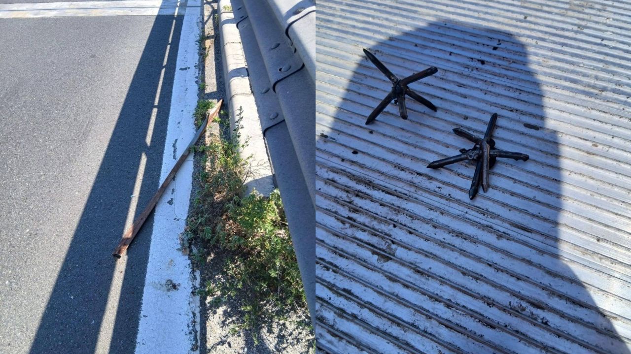 Pericol pe A2. Obiecte metalice care pot distruge anvelopele, căzute sau aruncate intenționat pe autostradă. Anunțul CNAIR