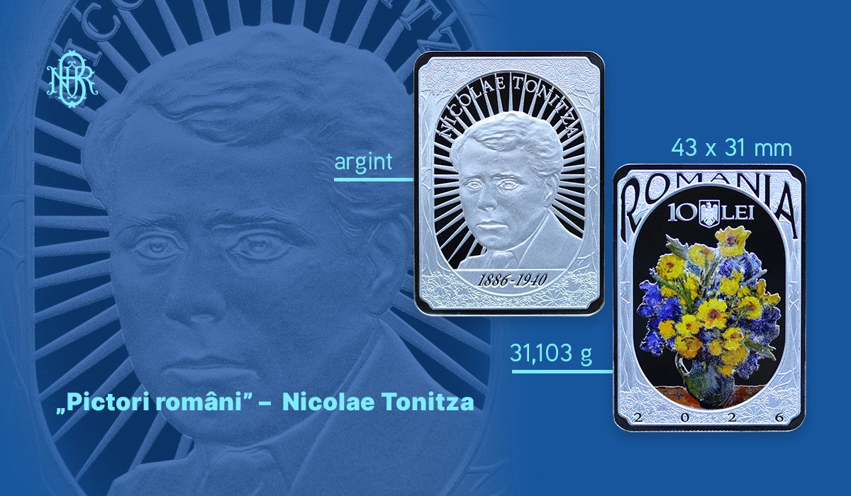 BNR lansează o monedă din argint dedicată lui Nicolae Tonitza. Are valoarea de 10 lei și formă de tablou