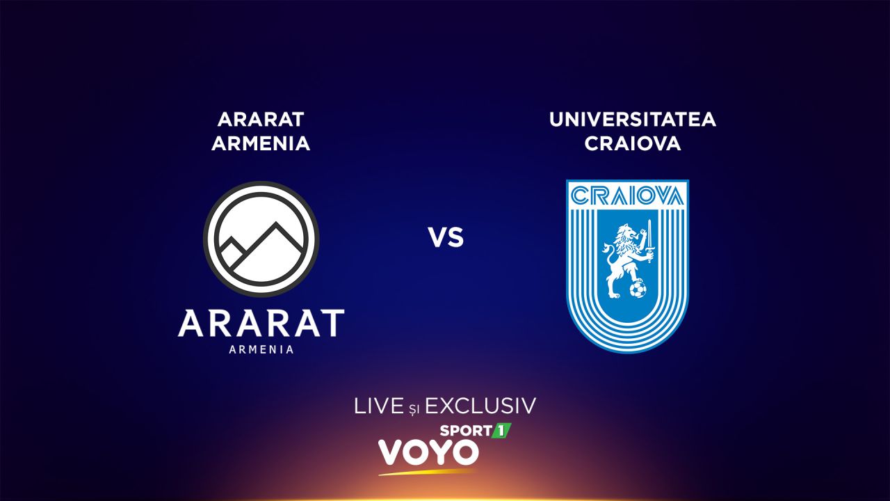 Universitatea Craiova joacă pentru calificarea în Europa League la Erevan joi, pe VOYO Sport 1