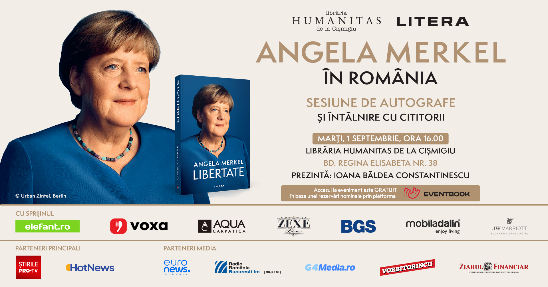 Angela Merkel vine în România. Fostul cancelar al Germaniei își prezintă memoriile la Ateneul Român