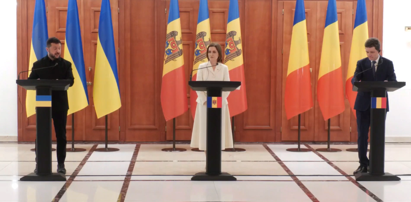 Maia Sandu, alături de Zelenski şi Nicuşor Dan: Acum 35 de ani eram trei ţări sărace, iar astăzi suntem respectate în Europa