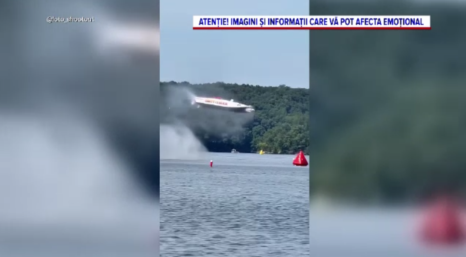 Accident spectaculos la peste 320 km/h. O șalupă de curse a decolat de pe apă și s-a răsturnat de mai multe ori în aer