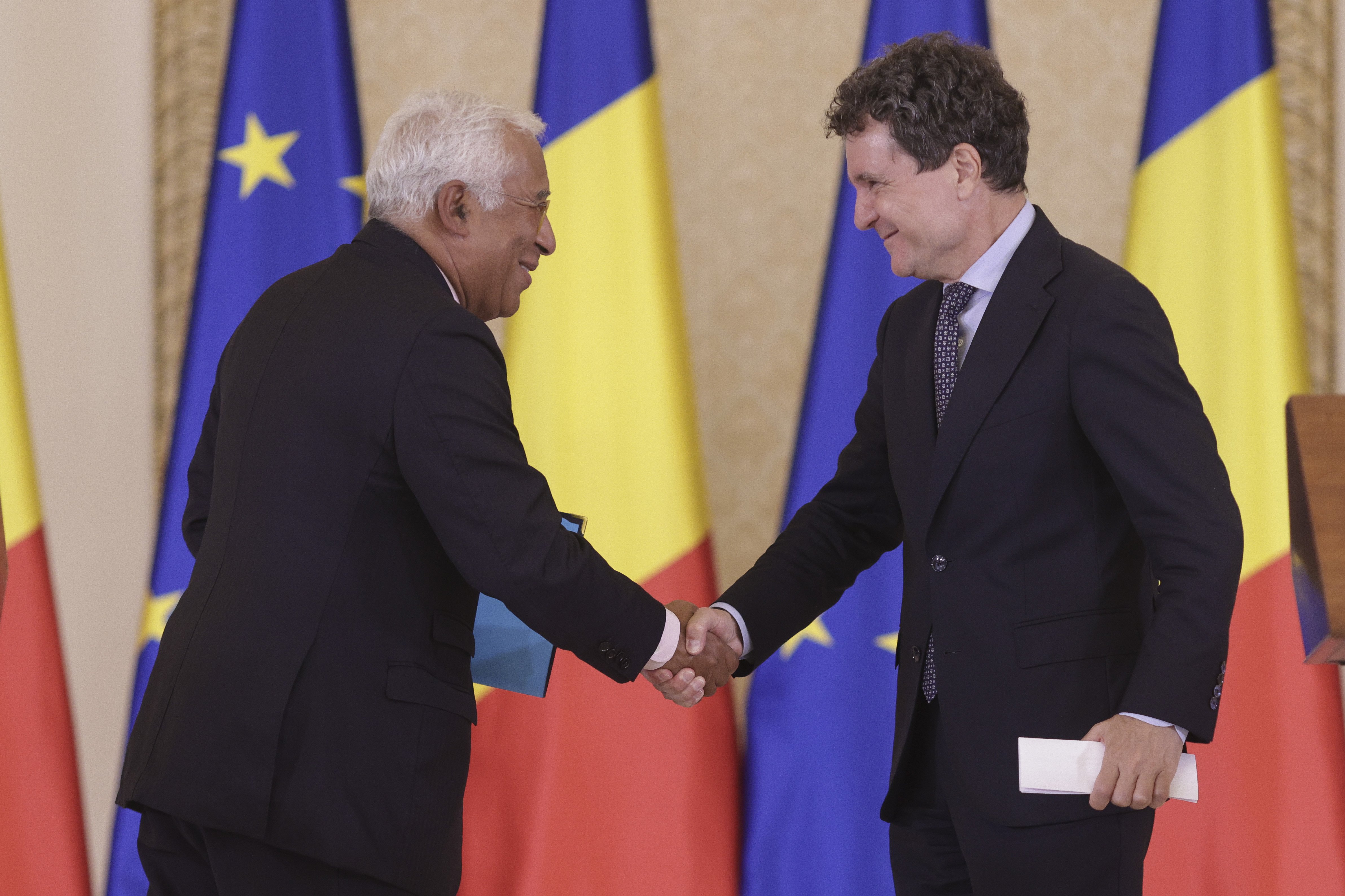 Preşedintele Consiliului European, Antonio Costa, este primit la Palatul Cotroceni de președintele Nicușor Dan