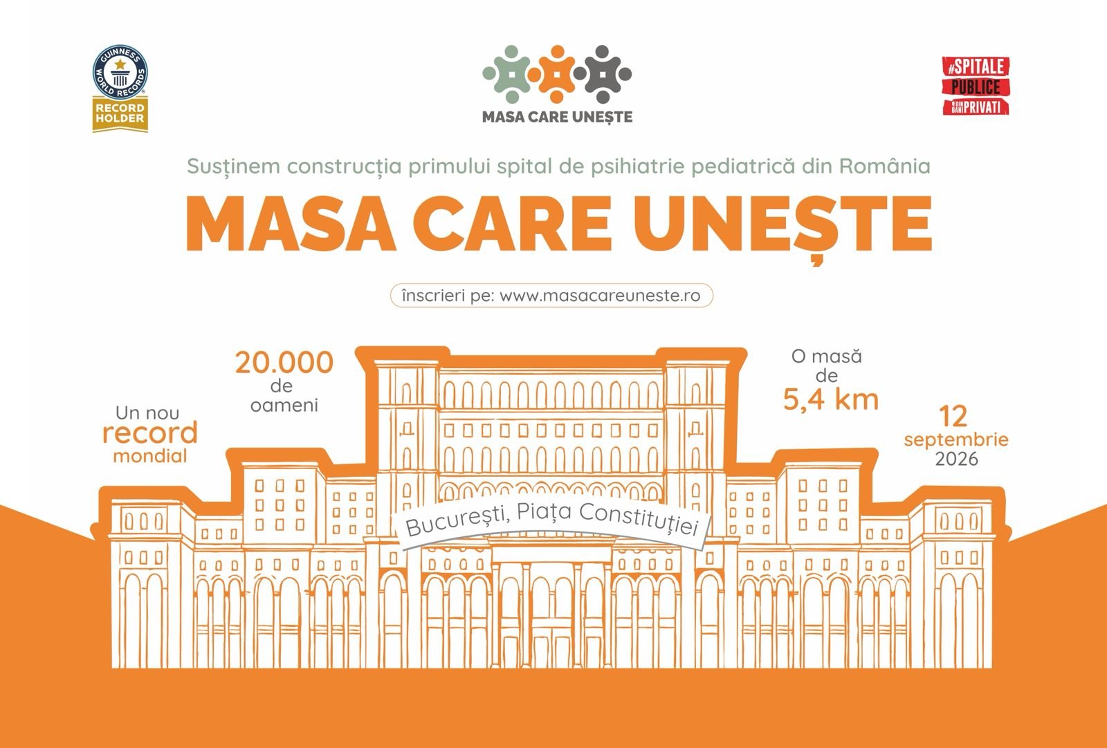 „Masa Care Unește”: 20.000 de oameni, la aceeași masă în București pentru un record Guinness