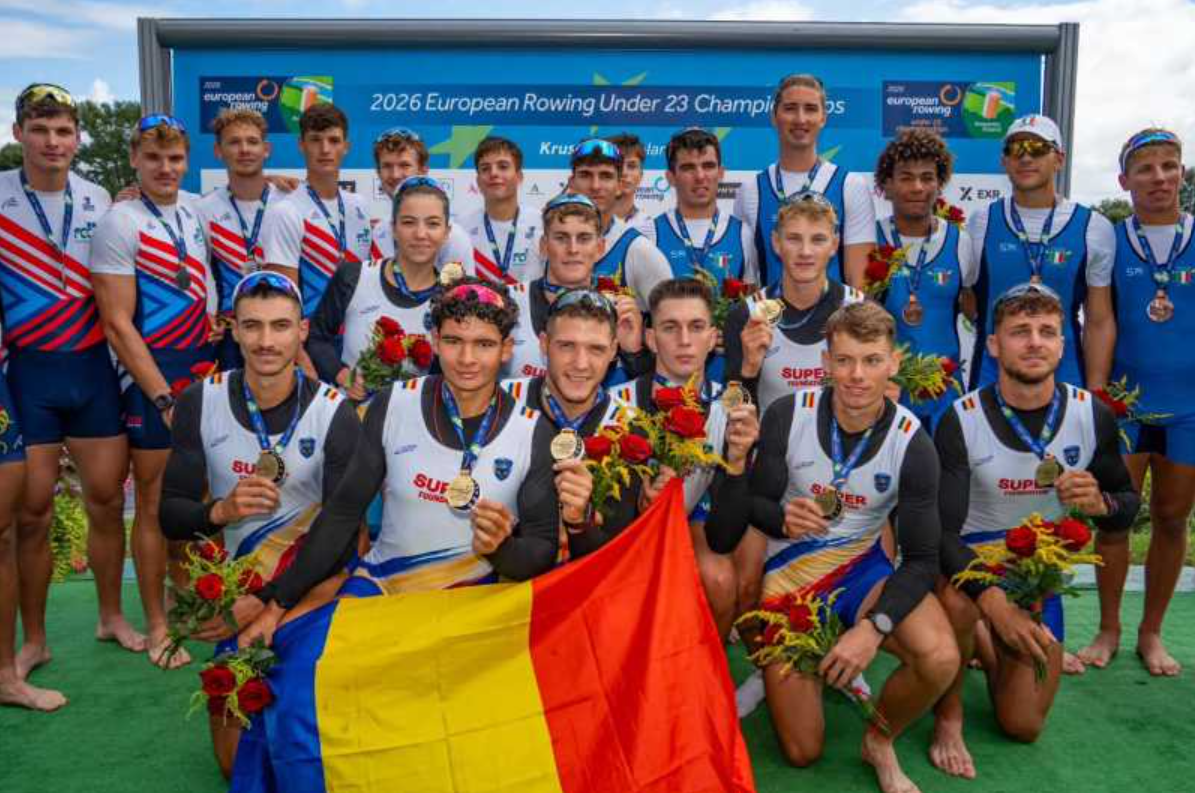 România, performanță de excepție la Europenele U23 de canotaj: 9 medalii de aur și una de argint