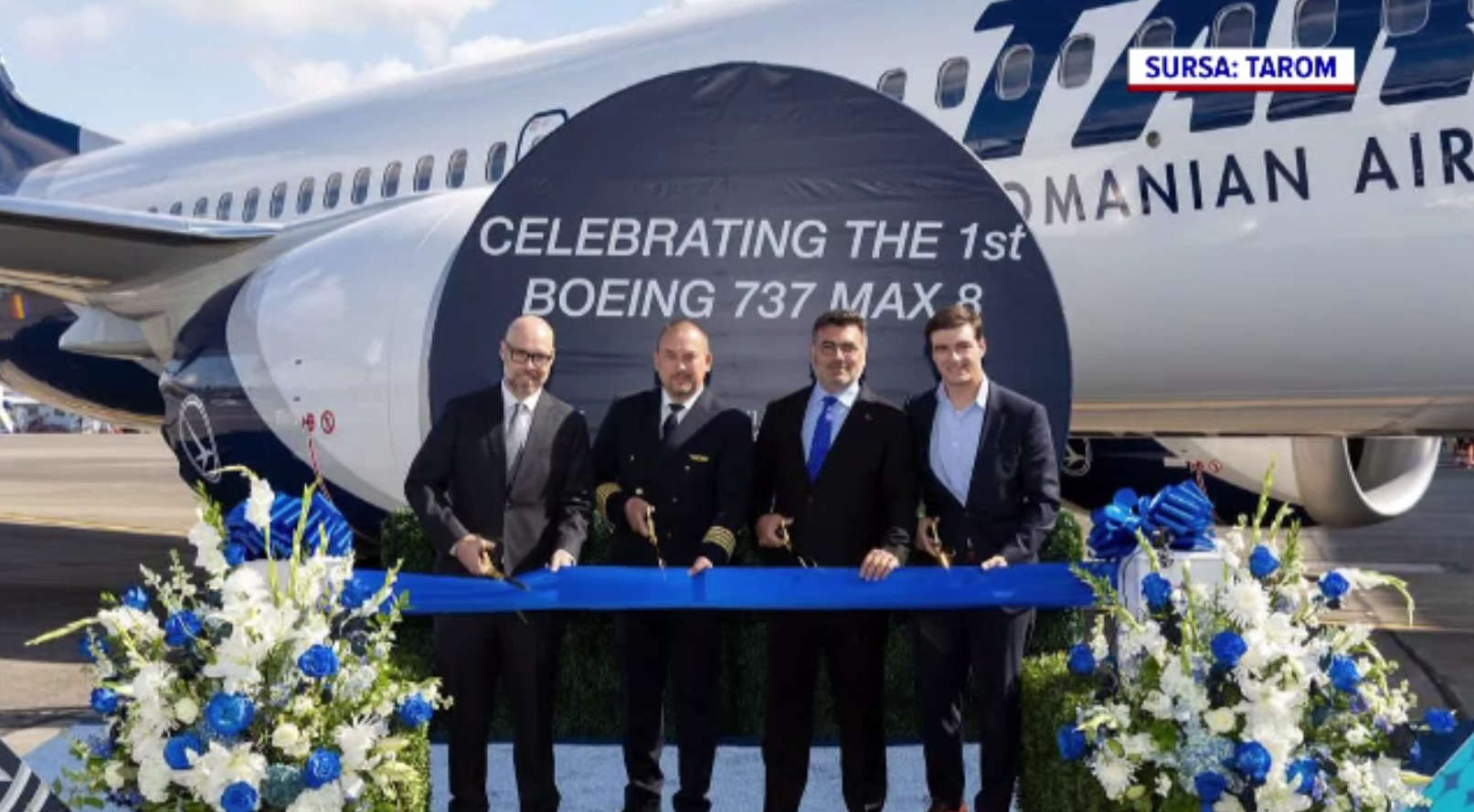 Primul Boeing 737 MAX 8 nou al TAROM a ajuns în România. Avionul „Mircea Lucescu” intră în serviciul comercial