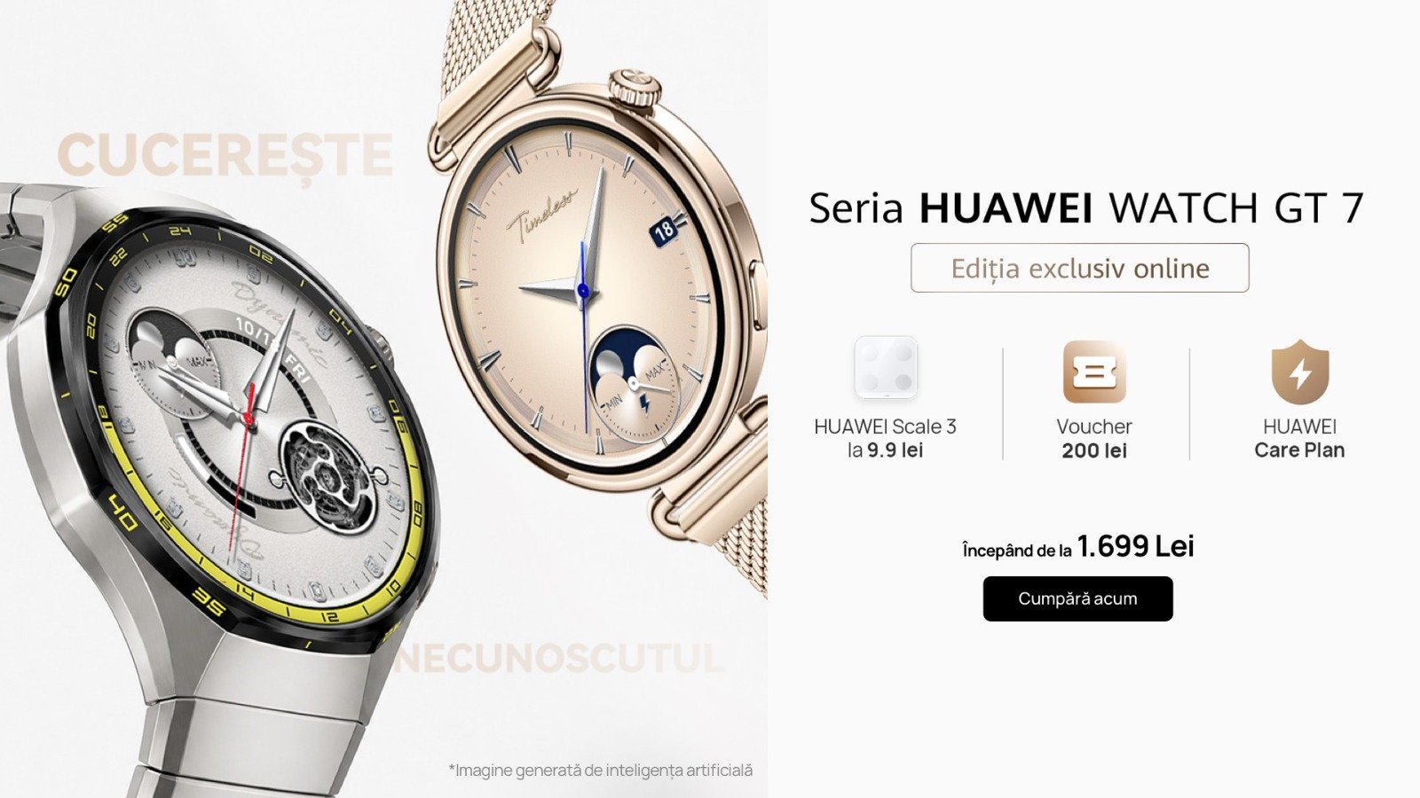 (P) Noua serie HUAWEI WATCH GT 7. Mișcare la nivel smart, susținută de ceasuri atente la sănătatea ta