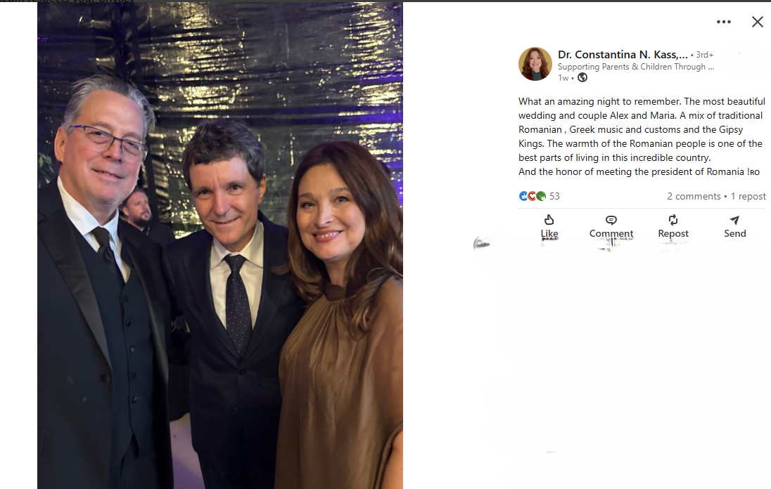 Surse: Președintele Nicușor Dan a stat la masă cu un fost oficial CIA, la nunta lui Alexandru Nazare. Cine este Nicholas Kass