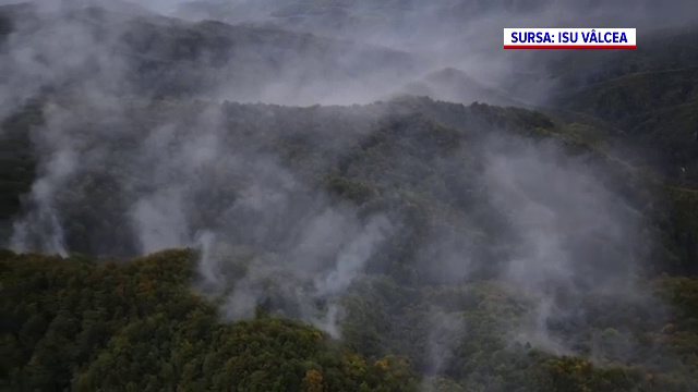 Pompierii se luptă de câteva zile cu un incendiu izbucnit într-o pădure din Vâlcea. Flăcările au cuprins 25 de hectare