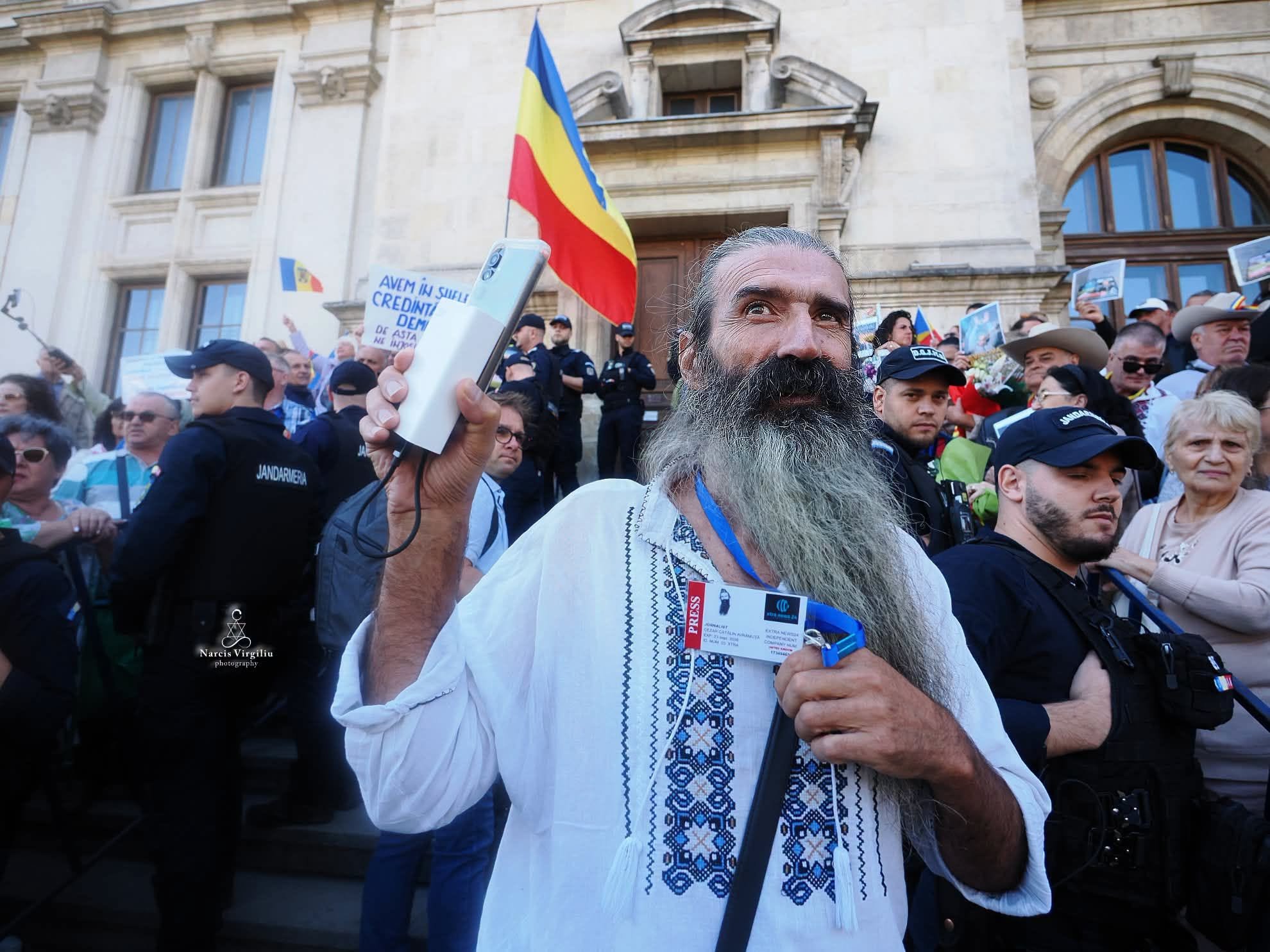 „Stegarul Dac”, reținut pentru 24 de ore. De ce a fost ridicat Cezar Avrămuță de la mitingul pro-Georgescu