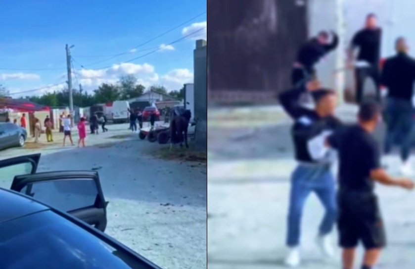 Bătaie de stradă în Medgidia, oprită cu focuri de armă. Șapte bărbați au fost reținuți, două mașini avariate. VIDEO