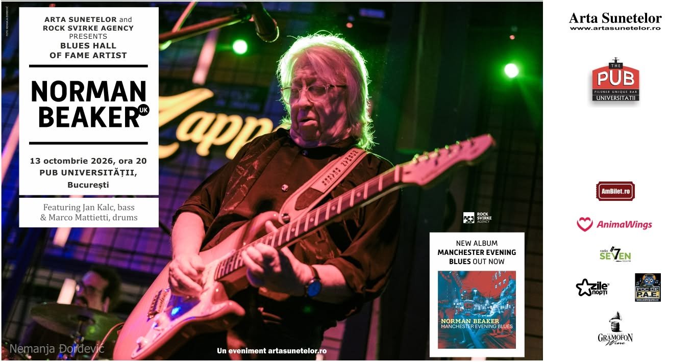 Norman Beaker, unul dintre cei mai respectați muzicieni de blues din Marea Britanie, susține un concert în București