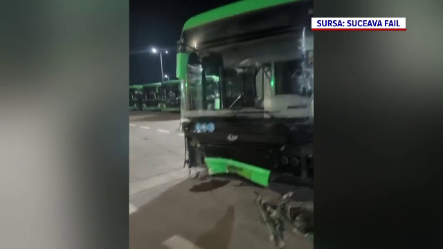 Au apărut imaginile cu șoferul de autobuz beat care a provocat pagube serioase în Suceava. Are antecedente cu băutura la muncă